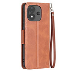 Étui Portefeuille pour Redmi Note 17 Vintage avec Support Vidéo et Dragonne Marron