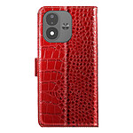 Étui Portefeuille Anti-RFID pour Xiaomi Redmi Note 17 en Cuir Croco Rouge Étui Portefeuille Anti-RFID pour Xiaomi Redmi Note 17 en Cuir Croco Rouge
