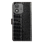 Étui Portefeuille Anti-RFID pour Xiaomi Redmi Note 17 en Cuir Croco Noir