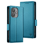 Étui Portefeuille pour Redmi Note 17 Pro Effet Cuir Givré avec Support Bleu canard
