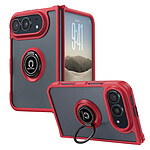 Coque pour iPhone Duo Protection Bi-matière avec Supports Anneau Magnétiques Noir / Transparent
