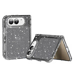 Coque Paillette pour iPhone Duo avec Contour Souple Antichoc Noir