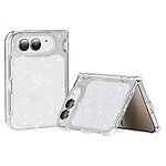 Coque Paillette pour iPhone Duo avec Contour Souple Antichoc Blanc