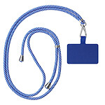 Zanaé Cordon Tour de Cou pour Smartphone Série Cordella Ajustable avec Adaptateur Blanc / Bleu