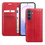Zanaé Étui pour Samsung Galaxy S26 FE Effet Grainé avec Porte-Cartes et Support Vidéo Rouge