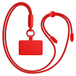 Zanaé Cordon Tour de Cou pour Smartphone Universel Ajustable avec Adaptateur Rouge