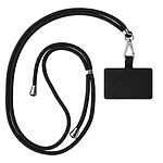 Zanaé Cordon Tour de Cou pour Smartphone Série Cordella Ajustable avec Adaptateur Noir