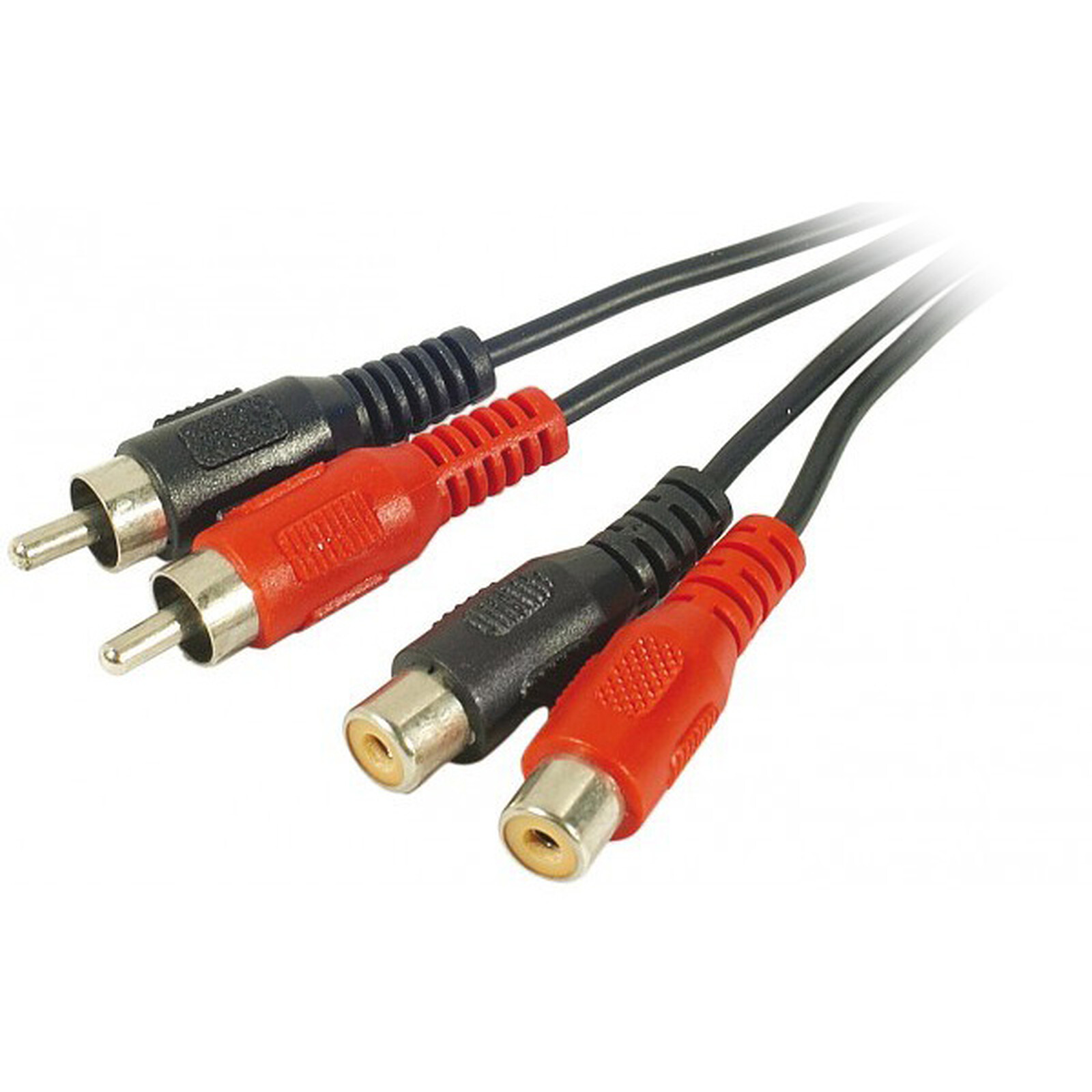 Rallonge de câble RCA de ferroutage 2Cordon adaptateur d'extension audio  RCA sur le fil le raccord mâle à femelle double rouge/blanc fiche jack mâle  du connecteur d'étendre Vidéo Audio 2 canaux stéréo 