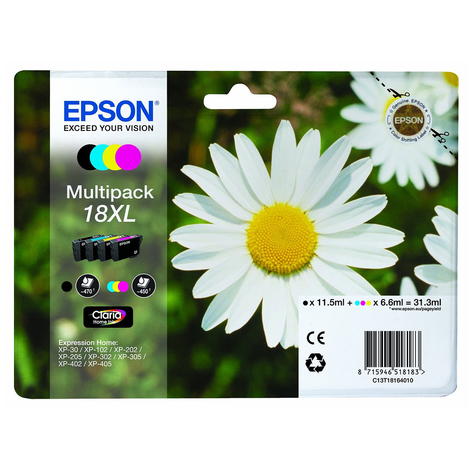Cartouches d'encre pour Epson 29XL, Multipack de 4 cartouches pour  Expression Home