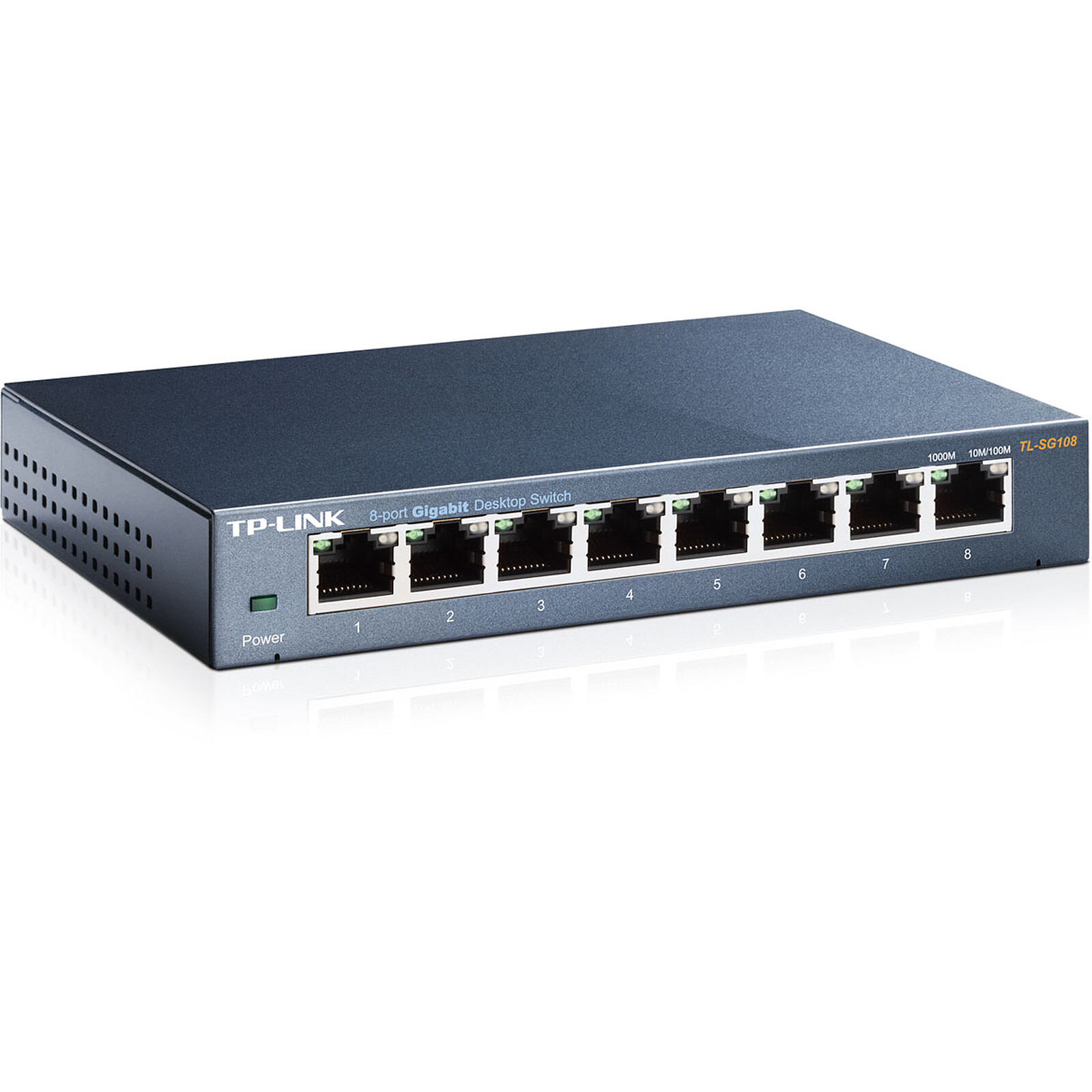 TP-Link TL-SG108 Switch Ethernet 8 ports Gigabit Hub RJ45 metallique  10/100/1000 Mbps, IGMP Snooping, switch RJ45 idéal pour étendre le réseau  câblé