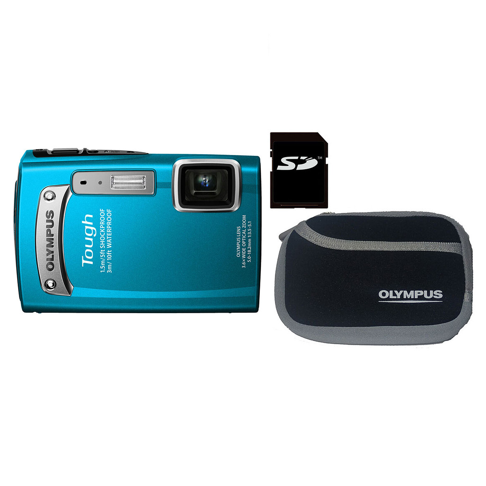 Olympus Tg 320 Bleu Etui Carte Sd 8 Go Appareil Photo