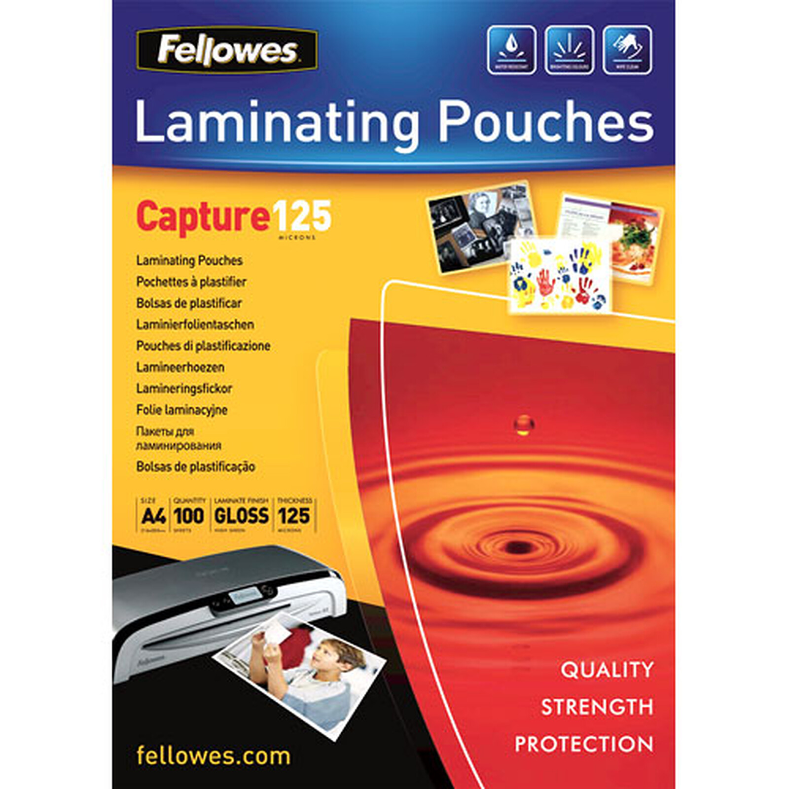 Fellowes A75 A4 Laminator Maximum pouch thickness 125 microns GREY 
