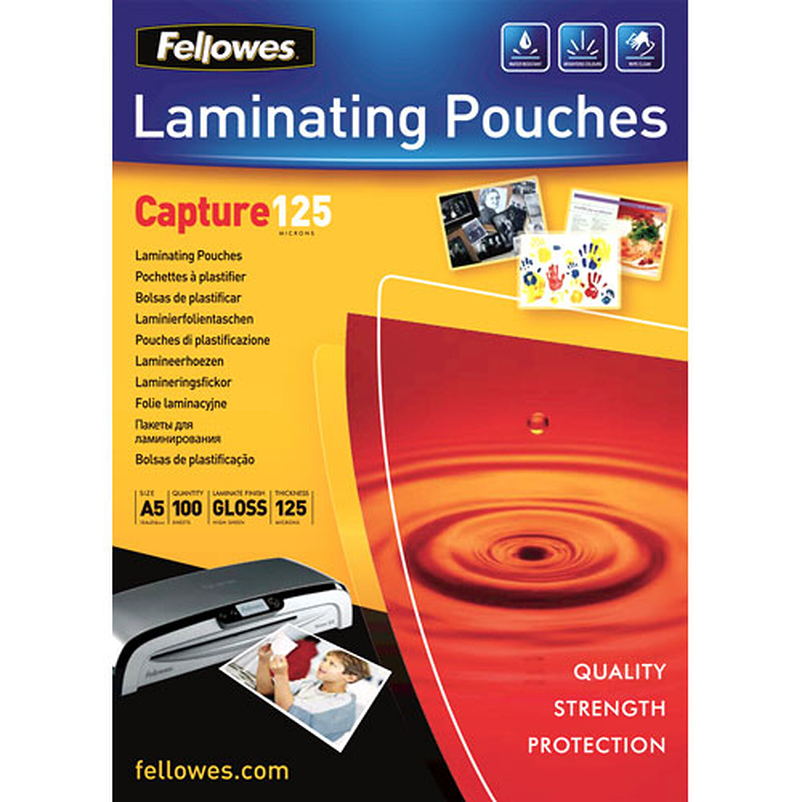 Pack of 100 Fellowes Enhance A5 80 Micron Laminating Pouches