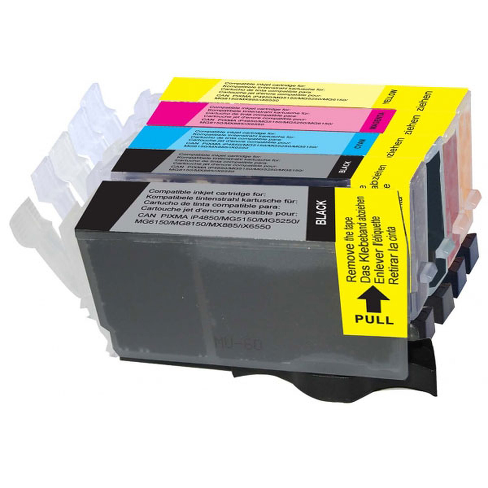 Pack 5 cartouches pour imprimante Canon Pixma Ip4850 équivalent