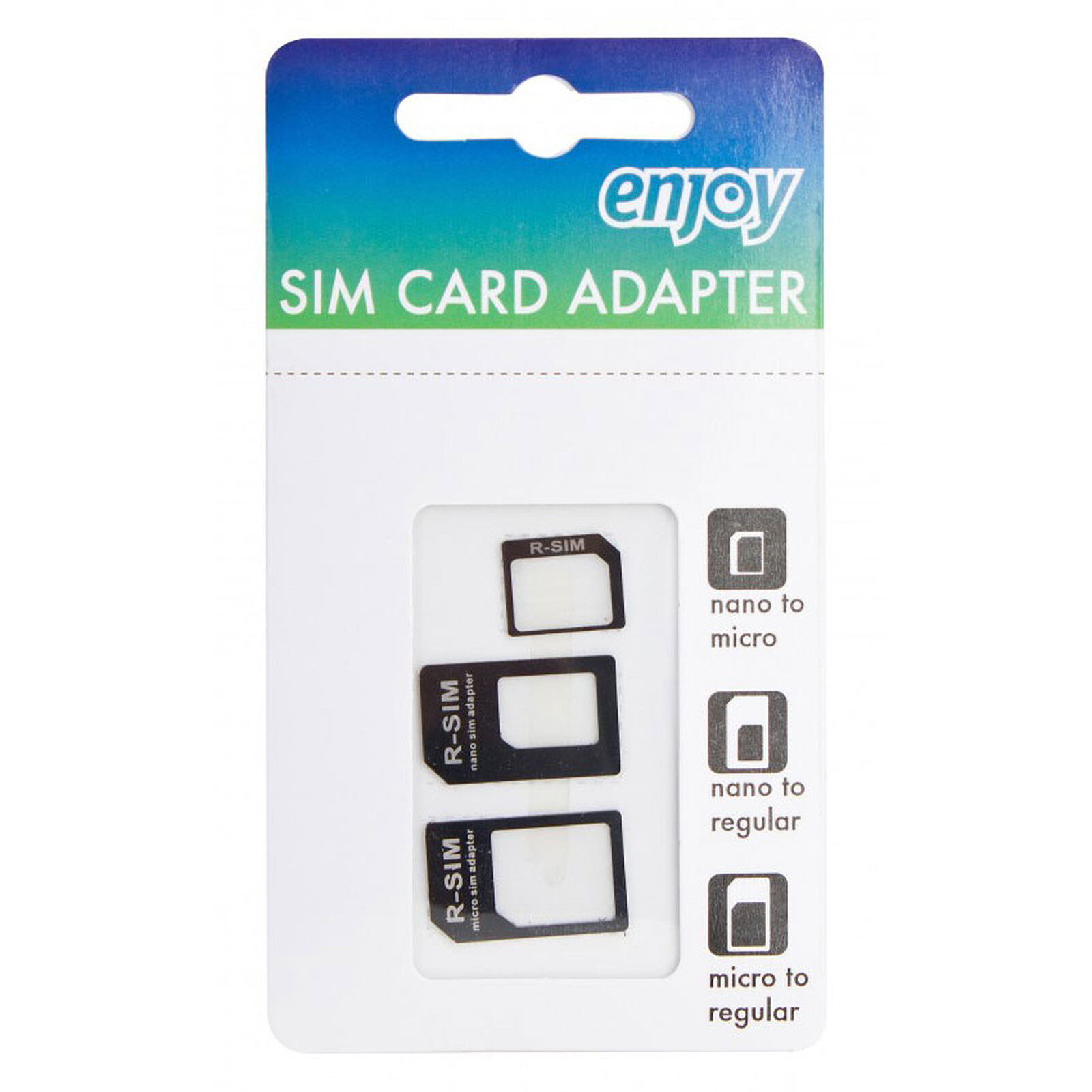 Enjoy Adaptateur Carte SIM Nano + Micro SIM 3 en 1