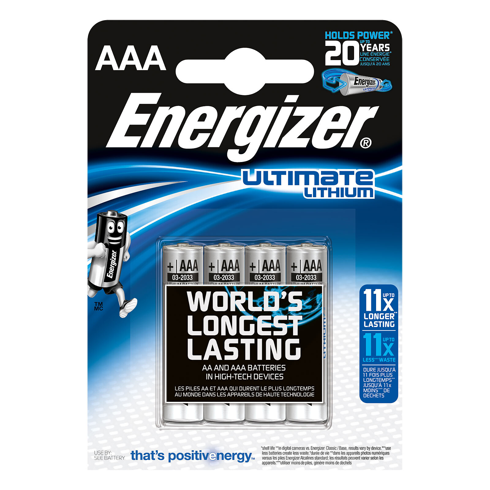 Energizer Ultimate Lithium AAA (par 4) - Pile & chargeur - LDLC