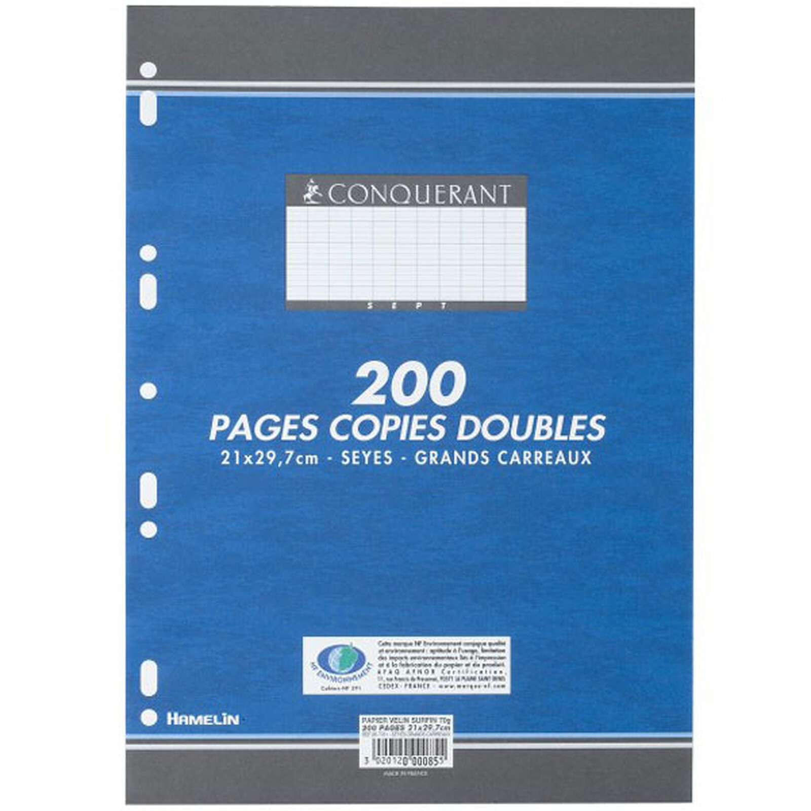 CONQUÉRANT Feuilles Simples A4 200 Pages 90g Grands Carreaux Sous Film  Blanches - Papier spécifique - LDLC