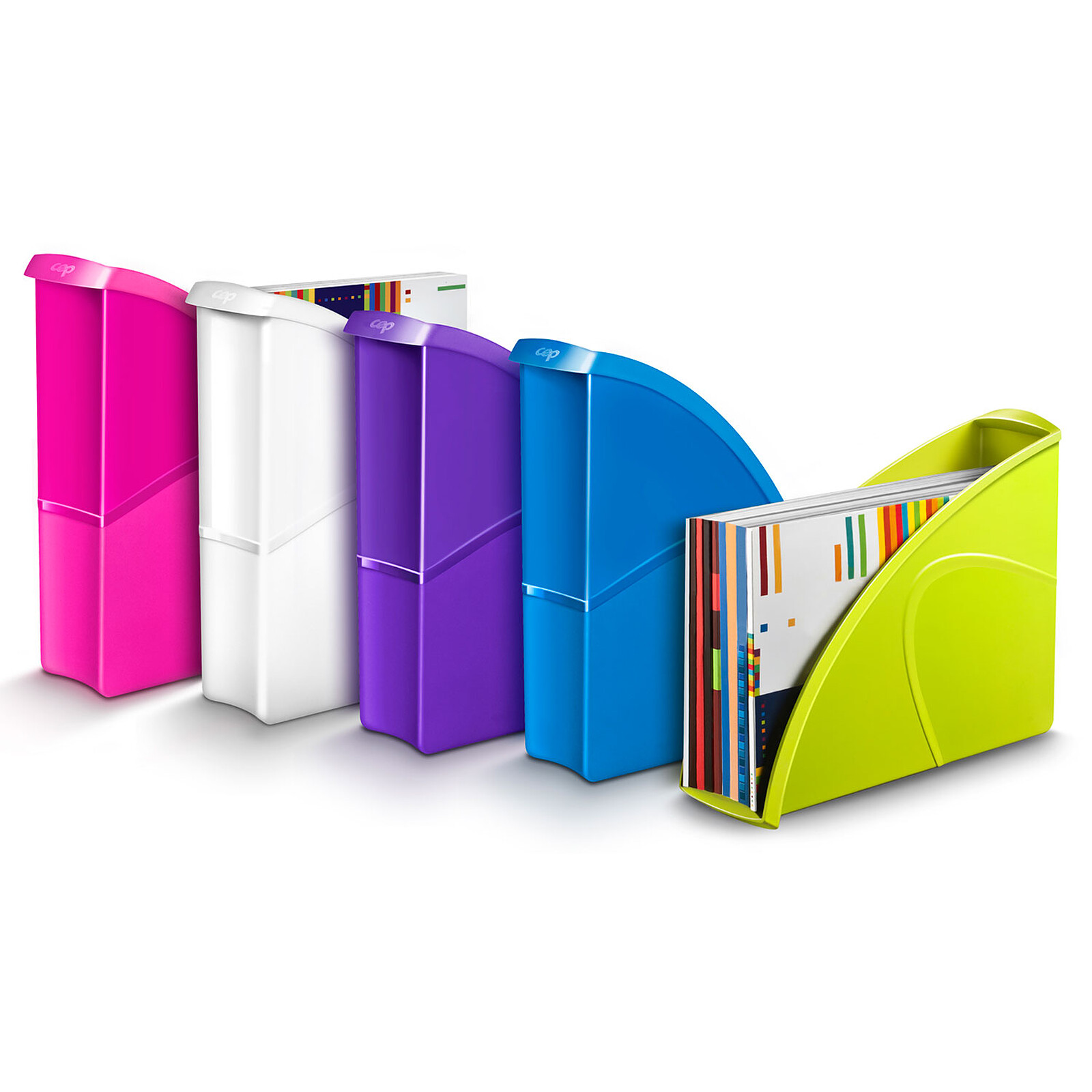 Lot De 5 Porte-revues CEP Riviera - Coloris Assortis, Format Max 24x32 Cm, Capacité 700 Feuilles