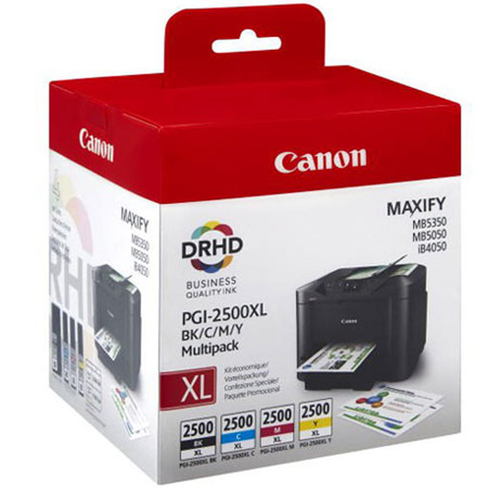 Edding Cartouche dencre remplace Canon PGI-2500XL Bk/C/M/Y compatible pack  bundle noir, cyan