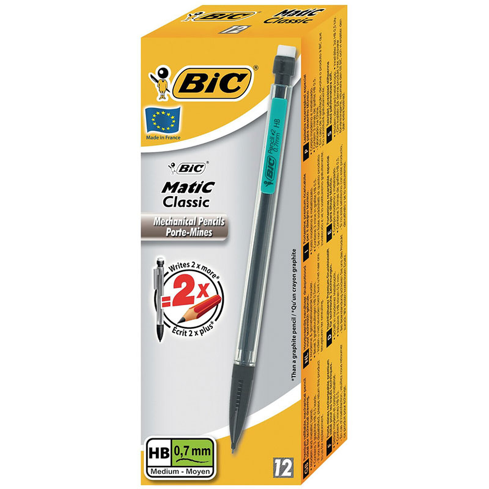 BIC Porte Mines MATIC Original Fine Translucide HB 0,5 mm x 12 - Crayon &  porte-mine - LDLC