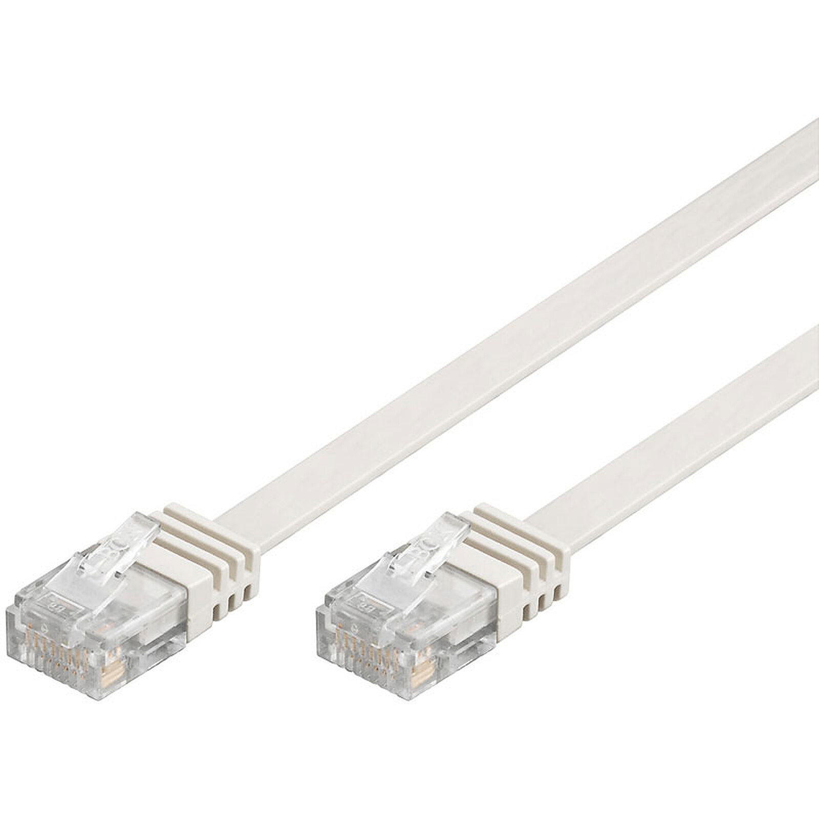 Cable réseau 5m ethernet RJ45 Cat 6 F/UTP Gigabit, gris beige