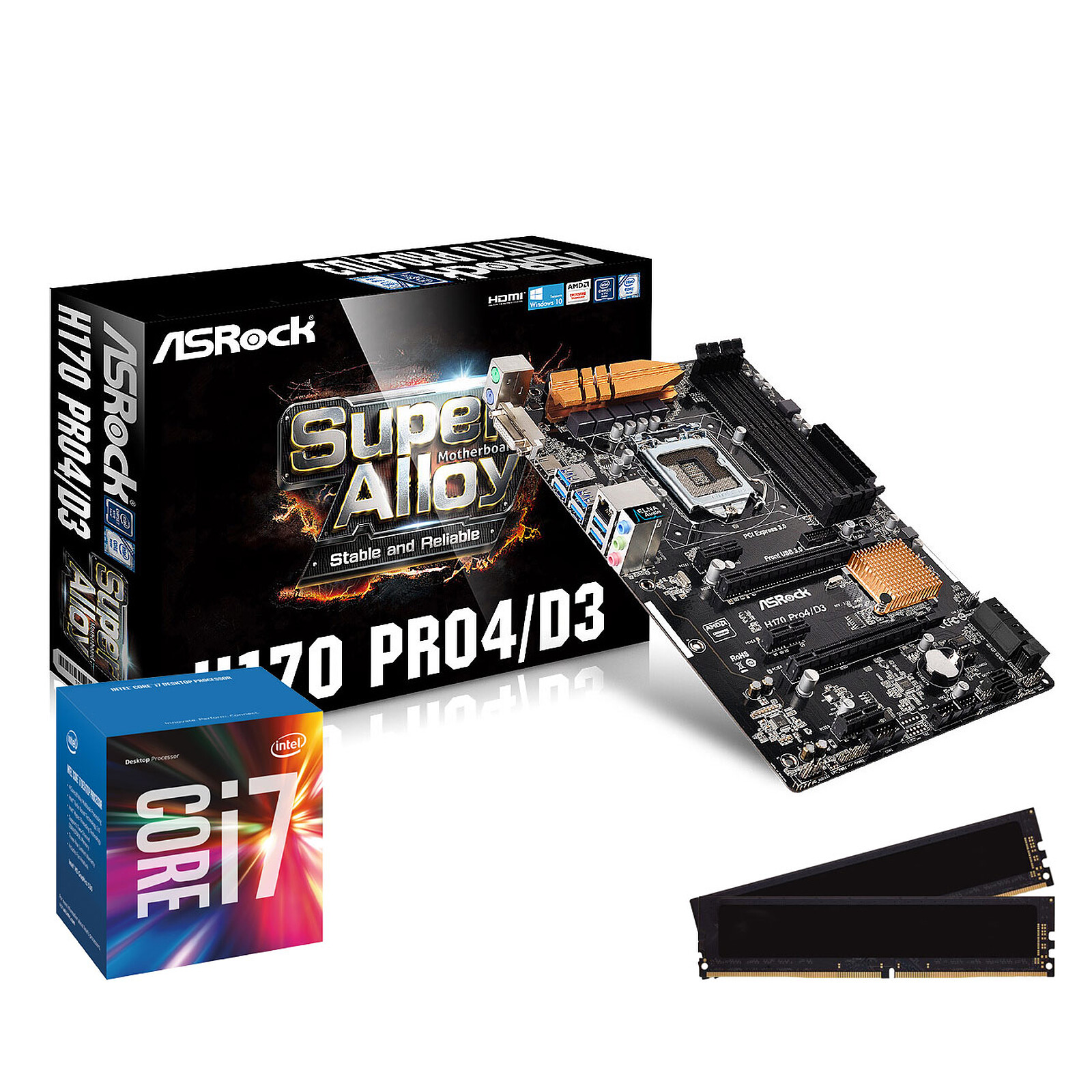 Kit Upgrade PC Core i7 ASRock H170 PRO4/D3 8 Go - Kit upgrade PC