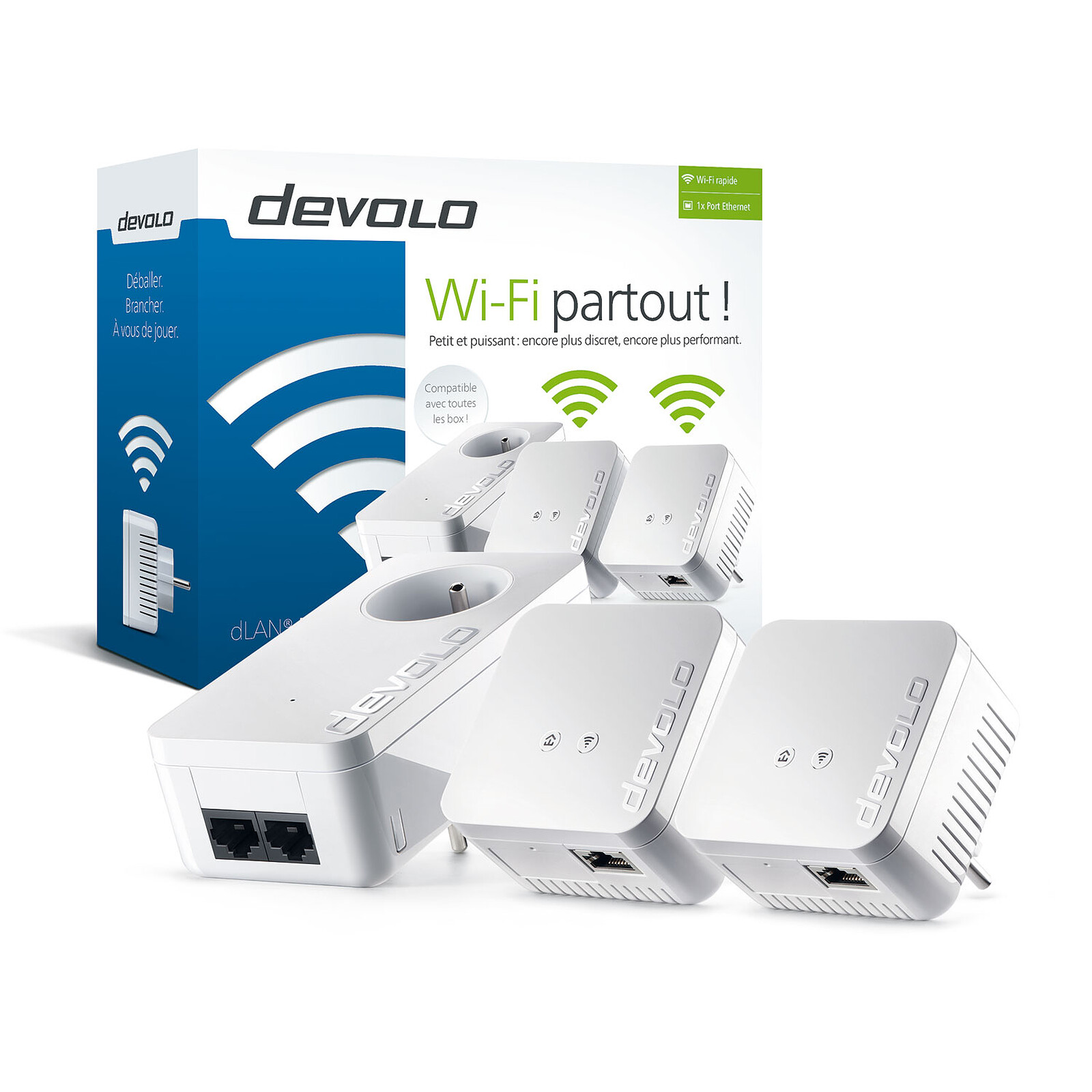 Devolo Adaptateur CPL dLan 500 WiFi Network Kit pas cher 