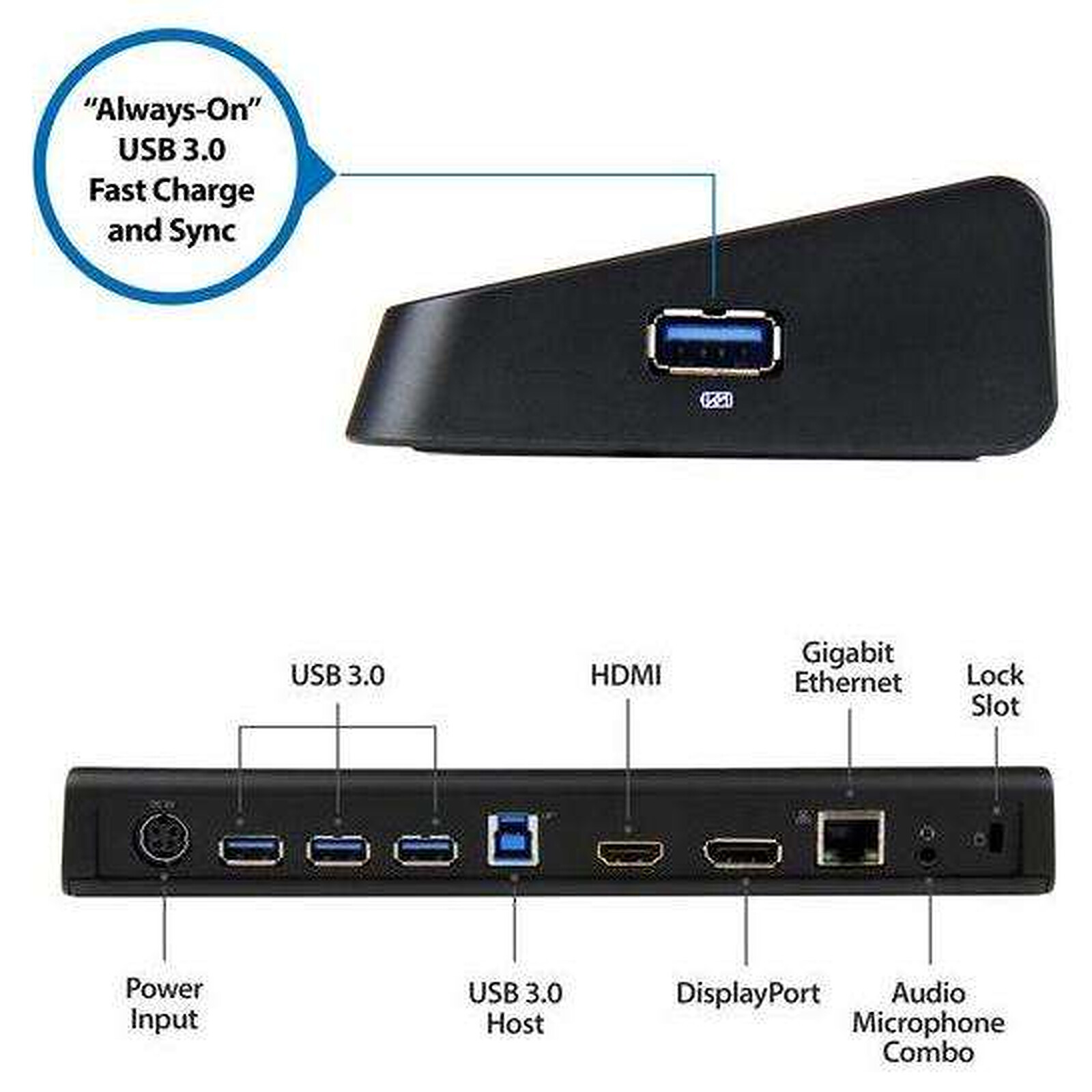 StarTech.com Station d'accueil USB 3.0 pour PC portable avec DisplayPort 4K  - Station d'accueil PC portable - Garantie 3 ans LDLC