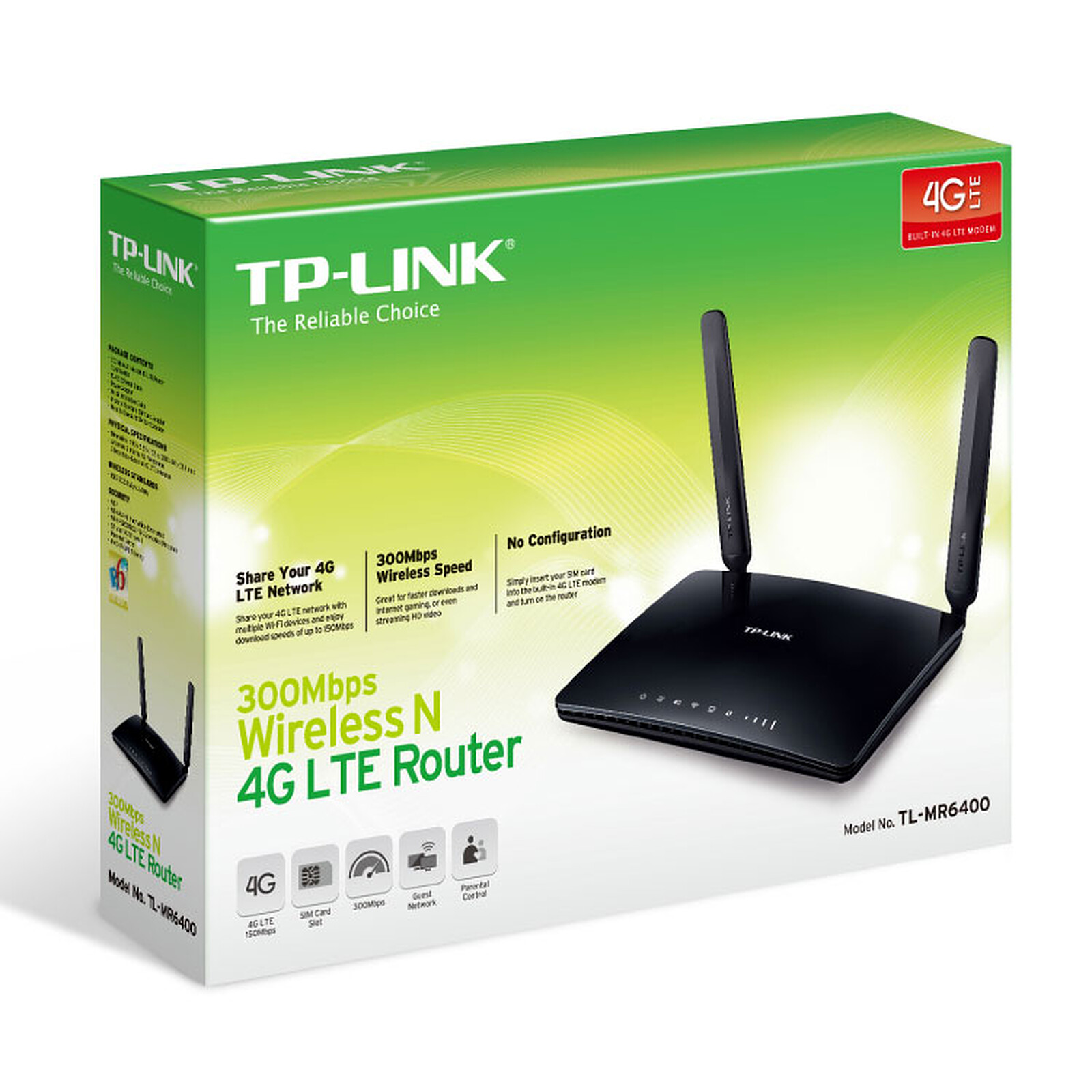 Tp-link - Tl-mr6400 - Routeur 4g Lte Wifi N 300 Mbps Avec Antennes  Détachables à Prix Carrefour
