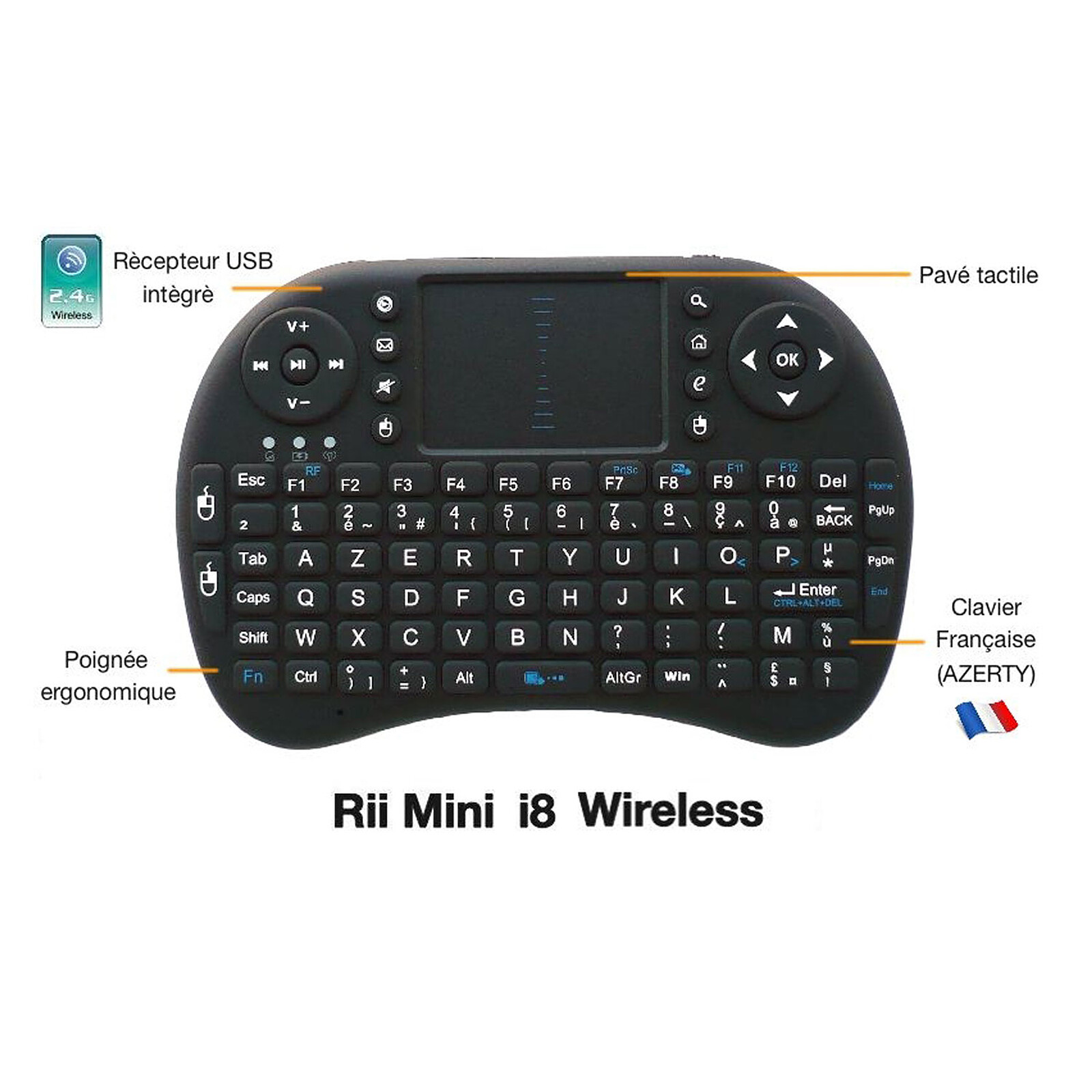 Mini clavier Bluetooth sans fil rechargeable - Prise en charge du clavier  pour Android