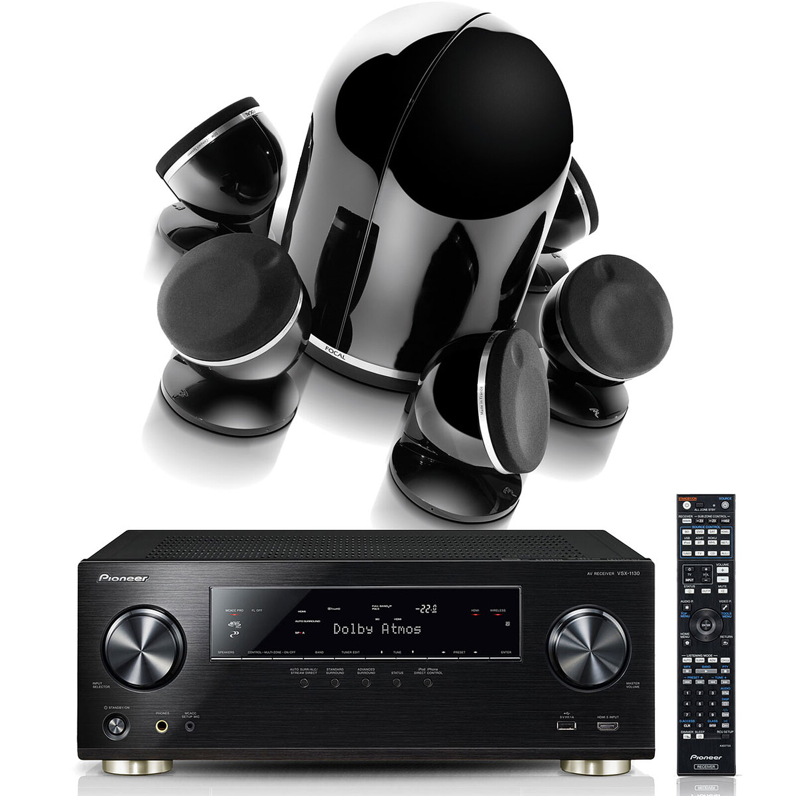 Pioneer VSX-1130-K + Focal Dôme Pack 5.1 - Ensemble home cinéma Pioneer