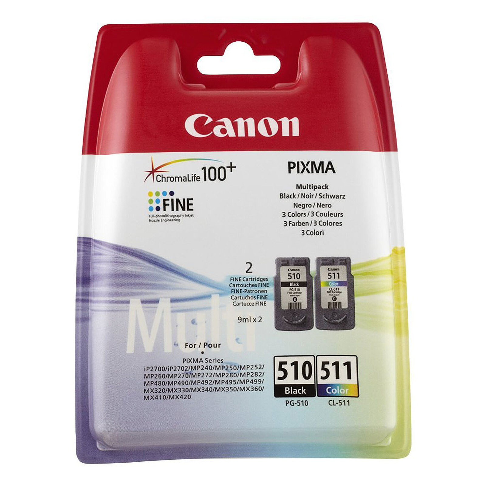 Canon PG-545/CL-546 Multipack cartouche d'encre 2 pièce(s) Original Noir,  Cyan, Magenta, Jaune : : Informatique