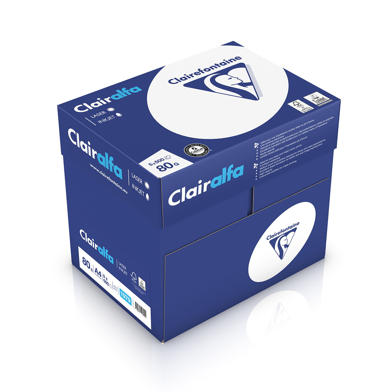 Risma di carta per stampante Clairefontaine Clairalfa 1951C grammatura 100 g/m² formato DIN A3 colore: Bianco