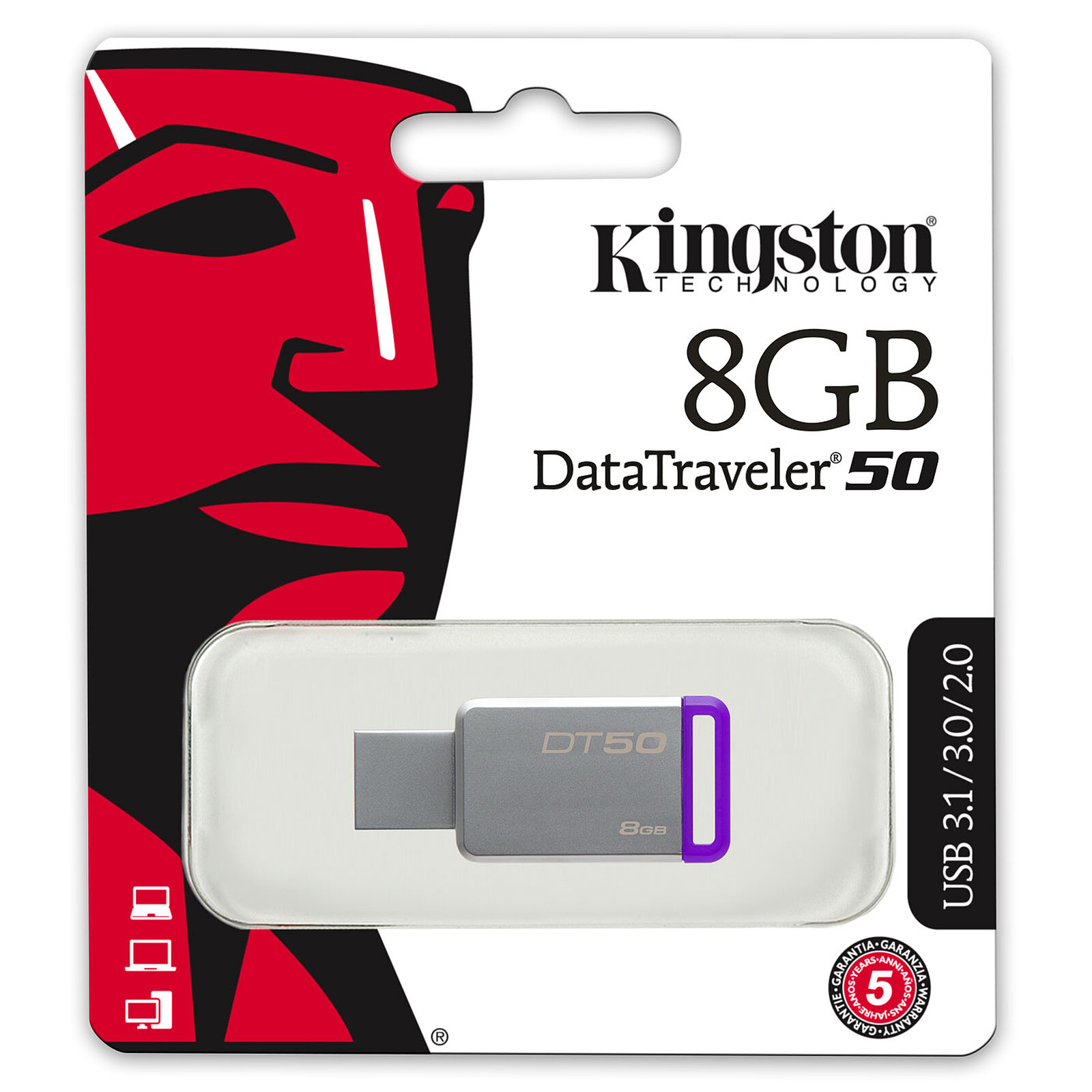 Kingston DataTraveler 50 8 Go - Clé USB - Garantie 3 ans LDLC
