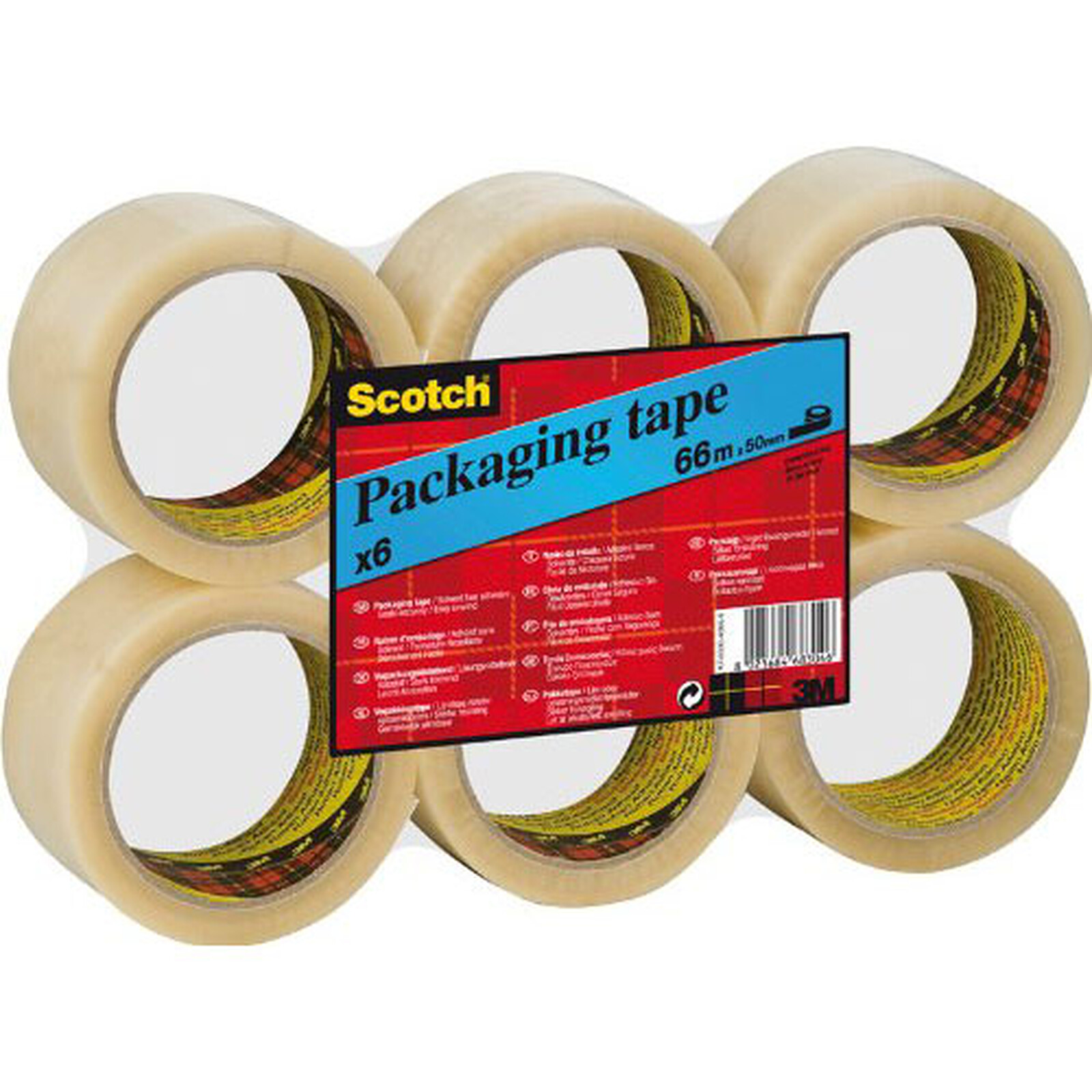 Scotch adhésif blanc en PVC - 50 mm x 66 mètres - 33 µ