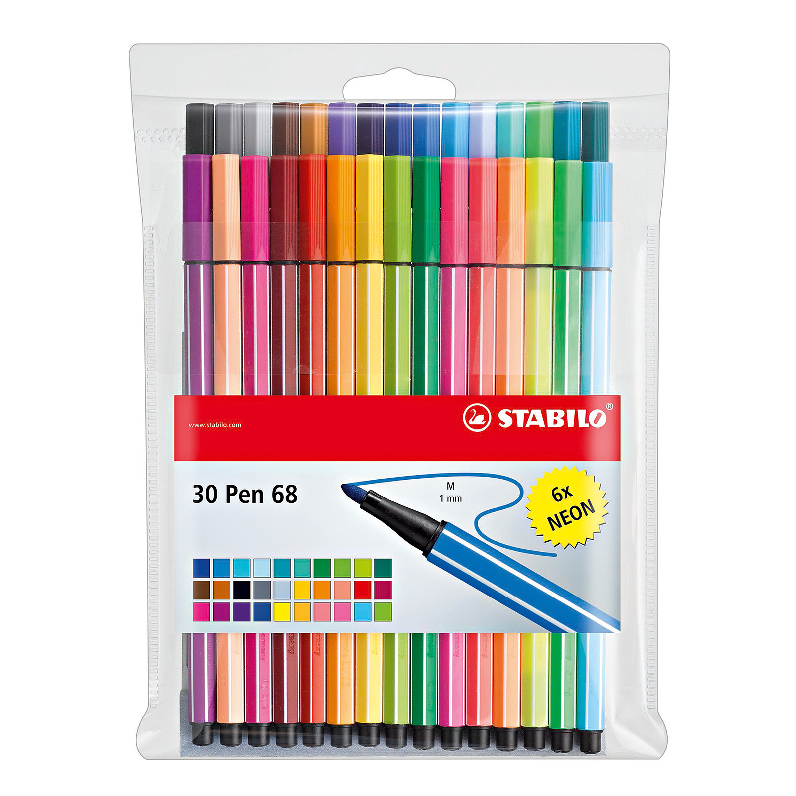 Pack de 12 stylo feutres Stabilo Pen 68 - Stylos feutres - Achat