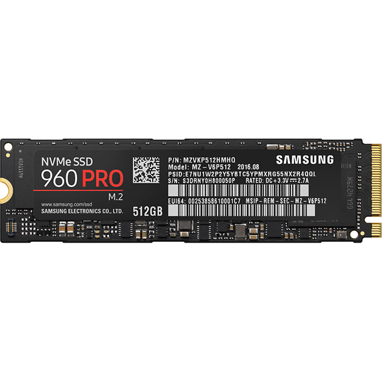 Samsung SSD 960 PRO M.2 PCIe NVMe 512 Go - Disque SSD - Garantie 3 ans LDLC