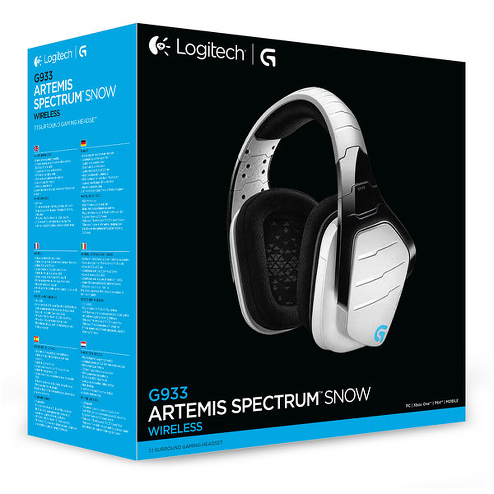 Logitech G933 Artemis Spectrum Rgb Wireless 71 Surround Gaming Headset Blanc