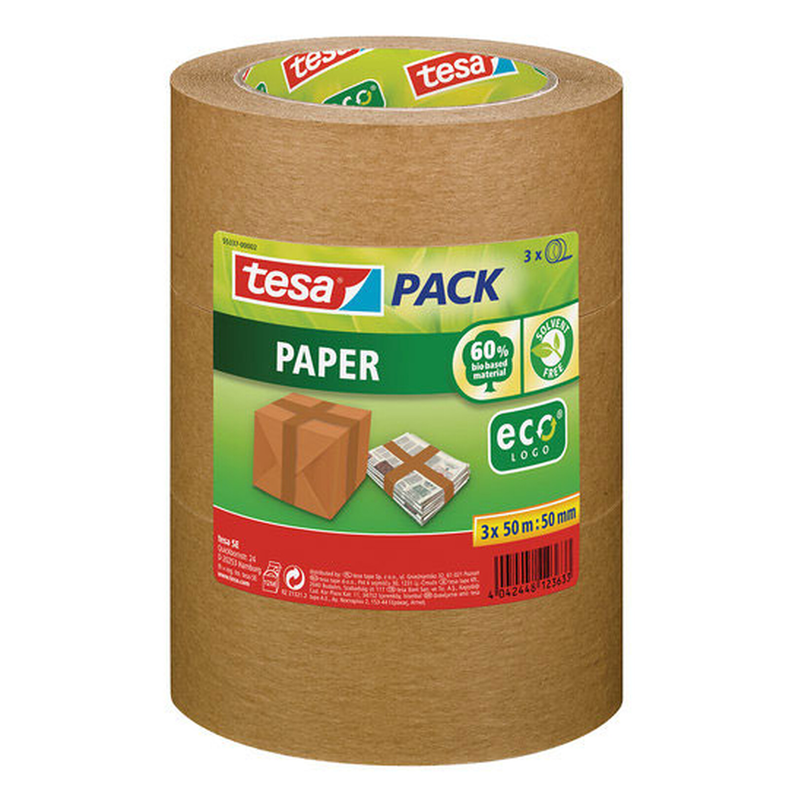 Tesa Ecologo Ruban Adhesif Papier Kraft 50m X 50mm X 3 Ruban Adhesif Colle Tesa Sur Ldlc
