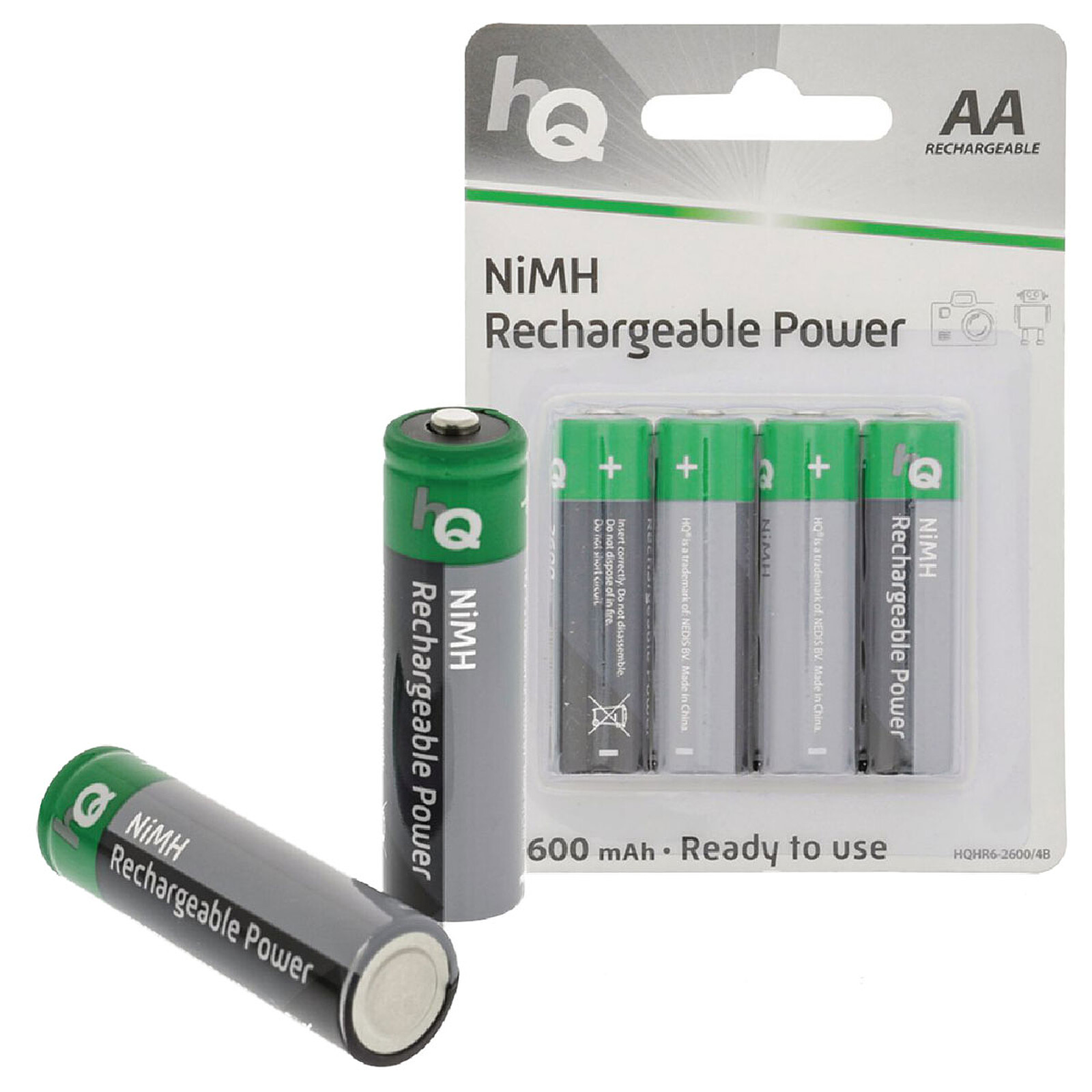 Pack de 4 piles rechargeables AA GP Batteries ReCyko (2600mAh)