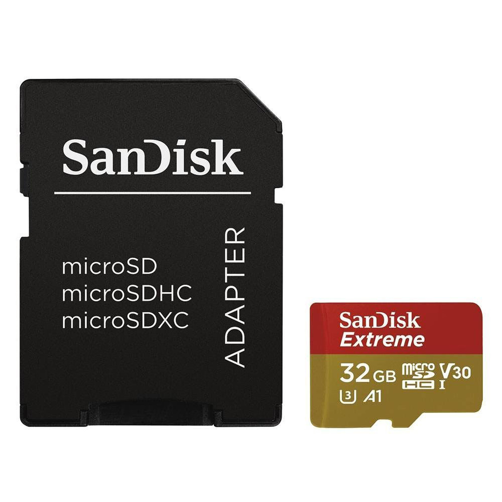 SanDisk Extreme microSDHC UHS-I U3 V30 32 Go + Adaptateur SD - Carte  mémoire - Garantie 3 ans LDLC