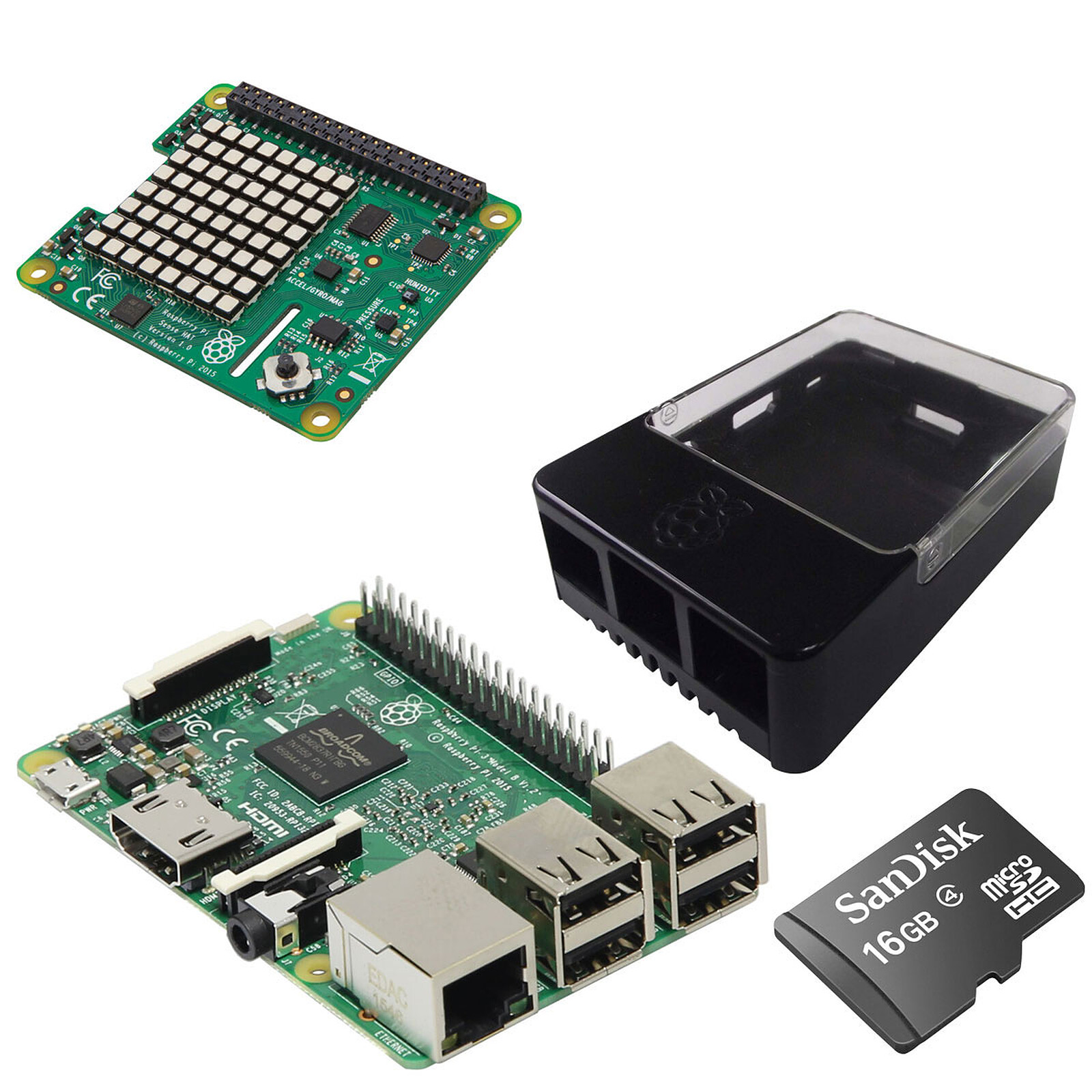 Kit Starter Raspberry Pi 3 A+ avec alimentation, boitier et micro-sd