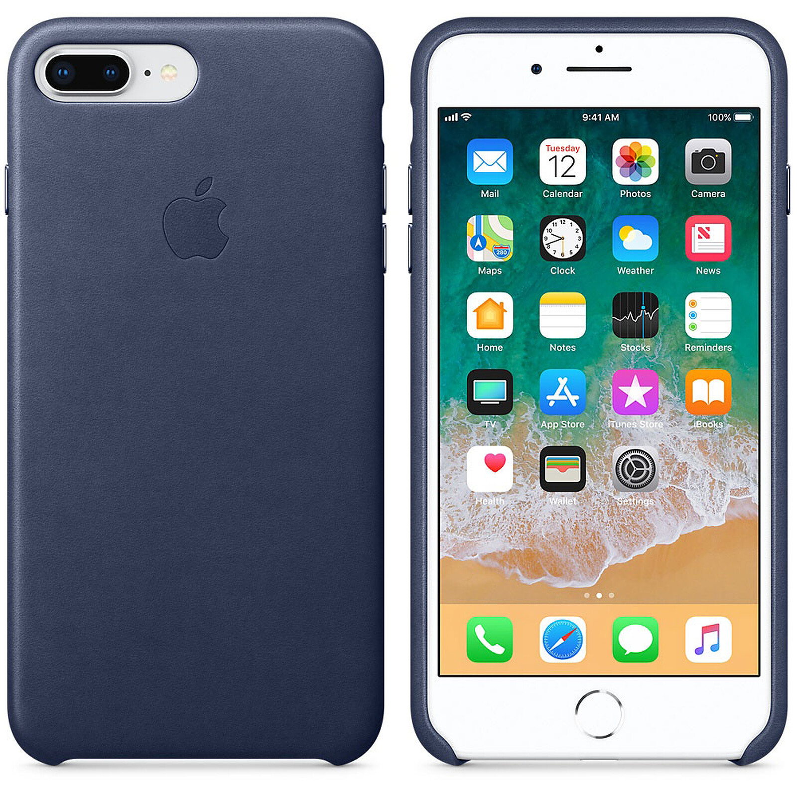 Apple Coque en cuir Bleu nuit Apple iPhone 8 Plus / 7 Plus