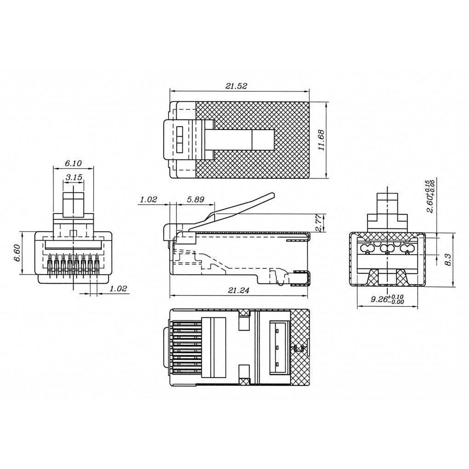 Eclateur de paires RJ45 catégorie 5e STP Mâle/Femelle-Femelle (câble 15 cm)  - Connectique RJ45 - Garantie 3 ans LDLC