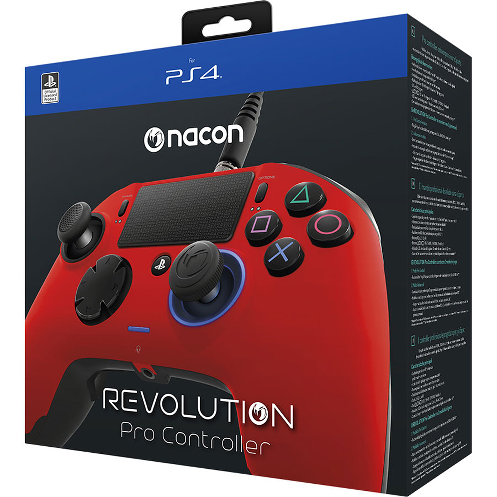 NACON Revolution Pro Rojo USB 3.2 Gen 1 (3.1 Gen 1) Gamepad  Analógico/Digital PlayStation 4