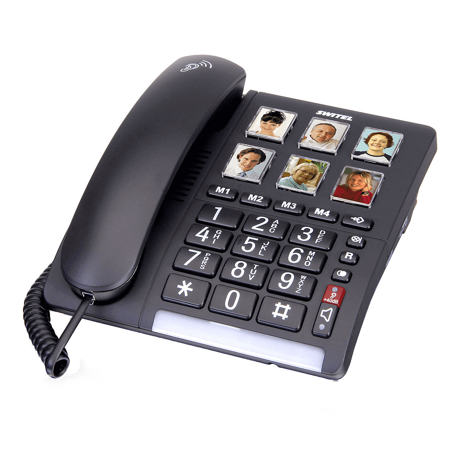 Téléphone fixe filaire Swissoice Xtra 3155 Blanc + 2 Combinés