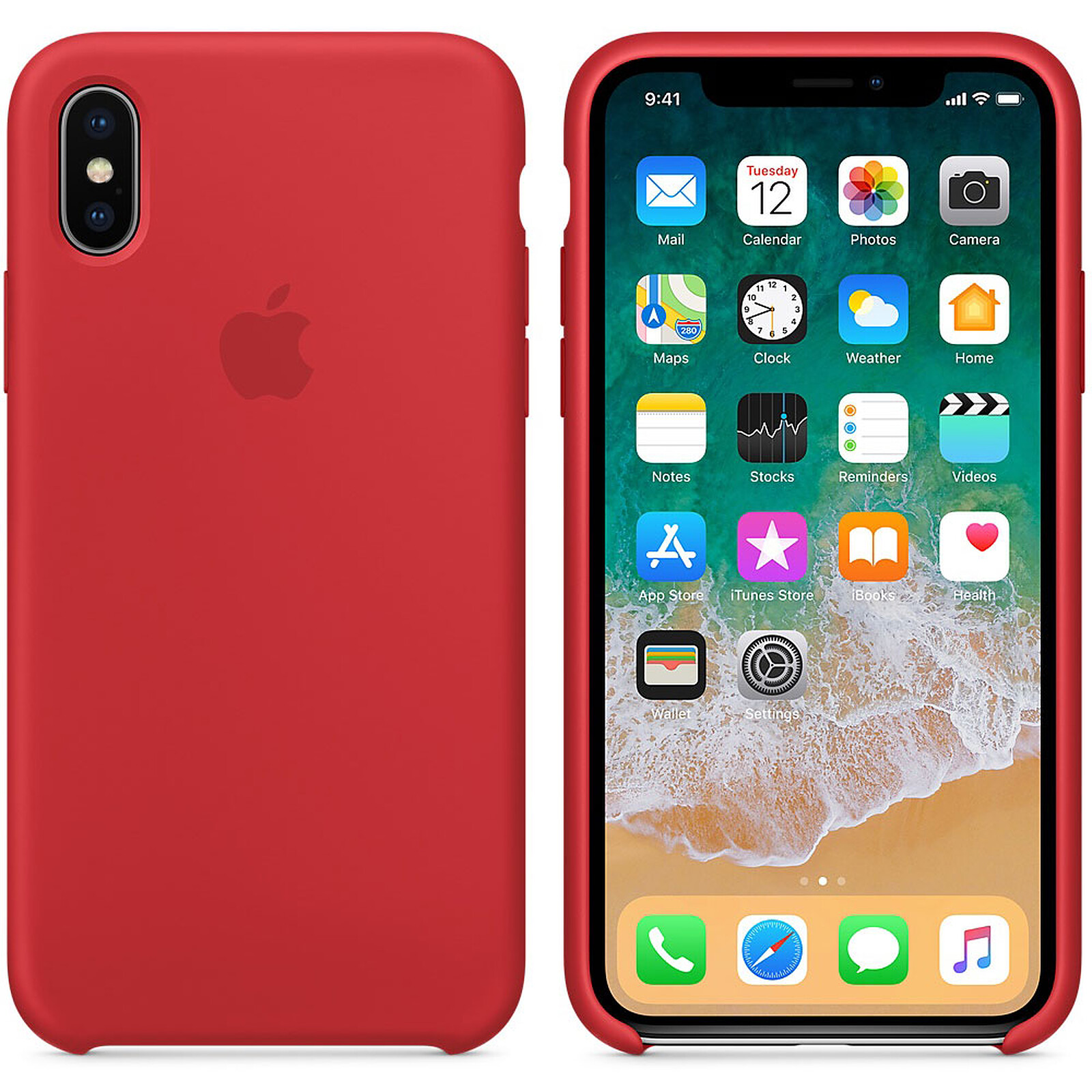 Apple Funda de silicona (PRODUCTO)RED Apple iPhone X - Funda de teléfono -  LDLC