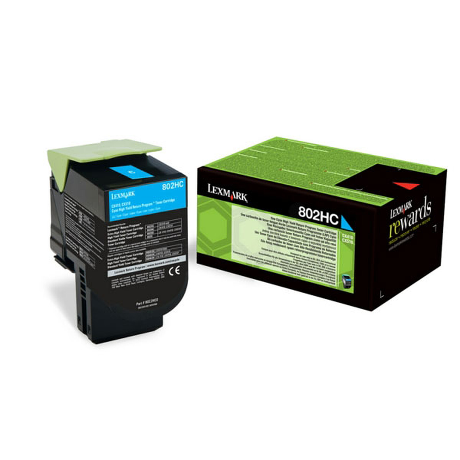 Green2Print Cyan Toner Cartridge - 3000 Page Yield, Replaces Lexmark 80C0H20/800H2/80C2HC0 For CX410/CX510 Series