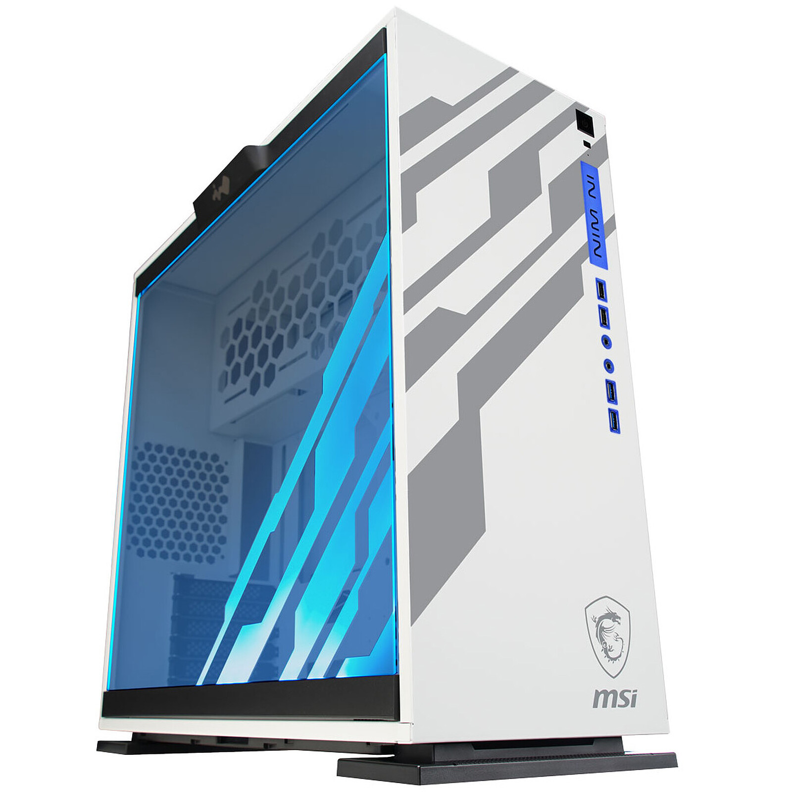  Funda para juegos ATX – Carcasa de PC Micro ATX/Carcasa de  computadora ATX, torre media, vidrio templado, ventilador y soporte de  refrigeración por agua (color : azul) : Electrónica
