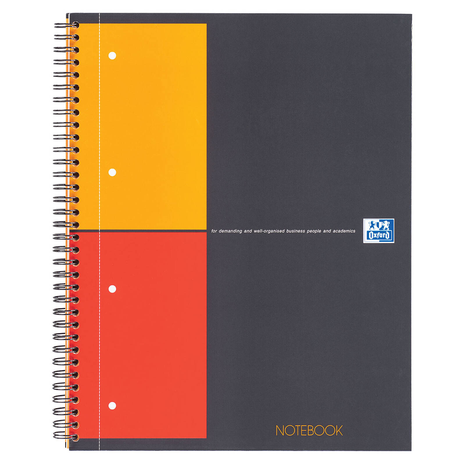 1 Notebook Poly Cover Meeting Book Narrow Ruled with Margin and Perforated Notebook Including Rear Storage Folder Oxford International A4 160 Page